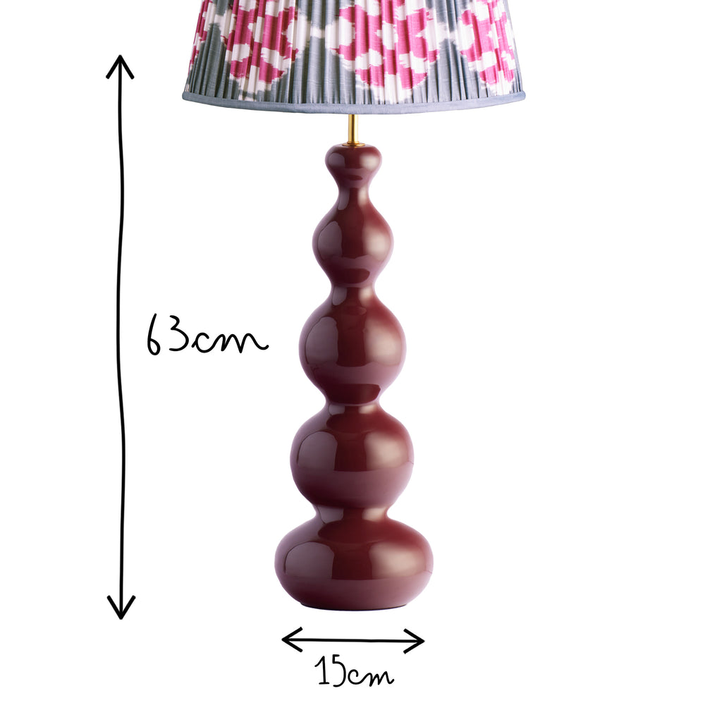 Pooky - Larger Wobster Table Lamp Base - Burgundy Lacquered Wood