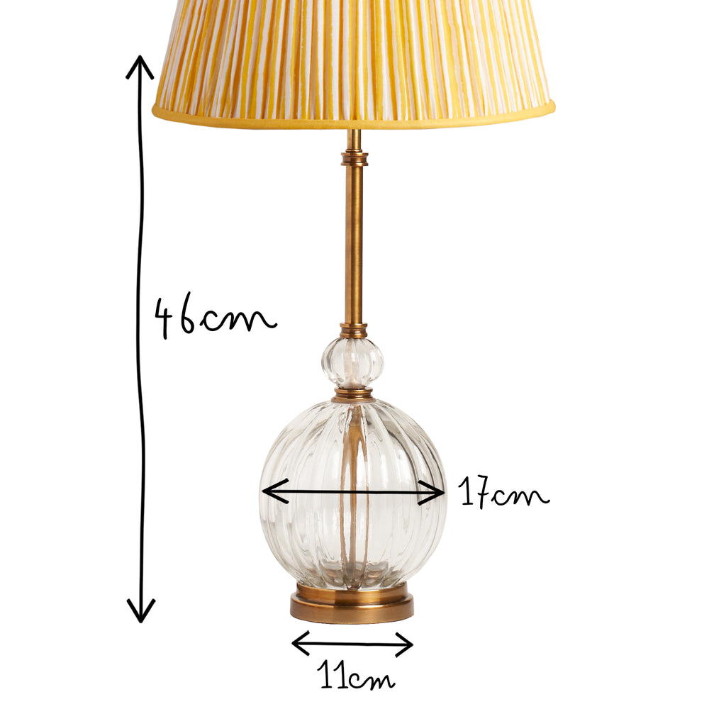 Pooky - Zsa Zsa Table Lamp Base - Clear Blown Glass and Brass