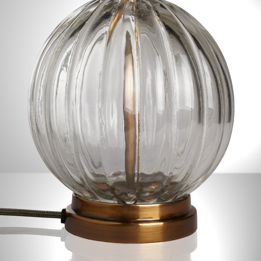 Pooky - Zsa Zsa Table Lamp Base - Clear Blown Glass and Brass