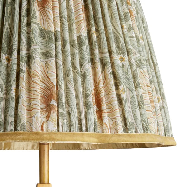 Pooky - 35cm Scalloped Tall Tapered Shade - Bay Leaf & Manilla Silk Pimpernel - Morris & Co.