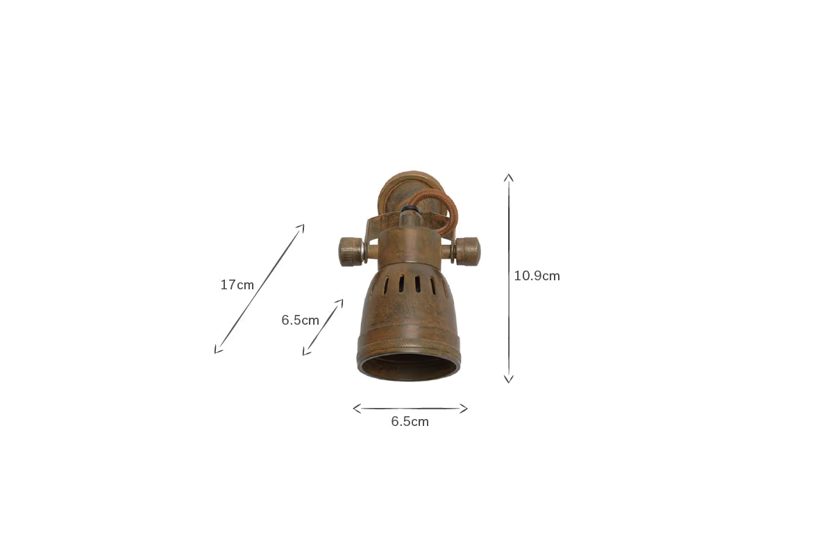 Nkuku - Tabosa Brass Wall Spotlight - Antique Brass