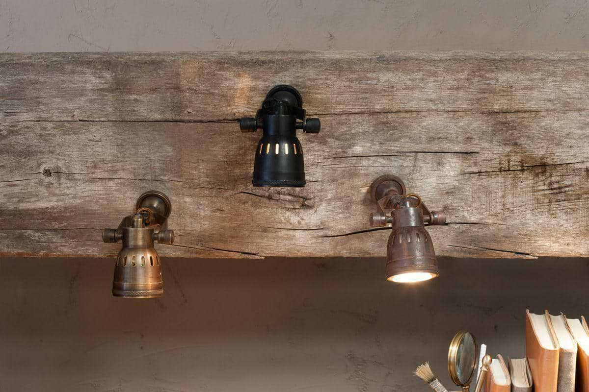 Nkuku - Tabosa Brass Wall Spotlight - Antique Brass