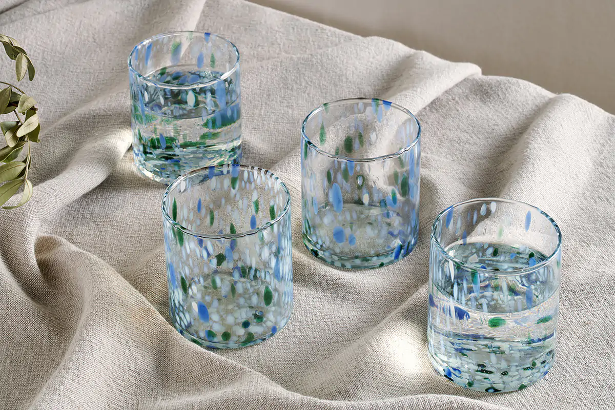 Nkuku - Taja Tumbler - Sea Blue (Set of 4)