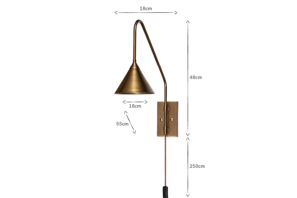 Nkuku - Thottam Swing Arm Wall Lamp - Antique Brass