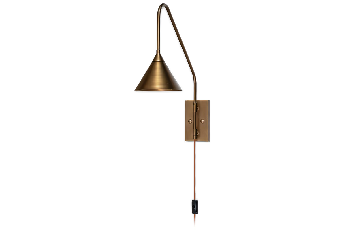 Nkuku - Thottam Swing Arm Wall Lamp - Antique Brass