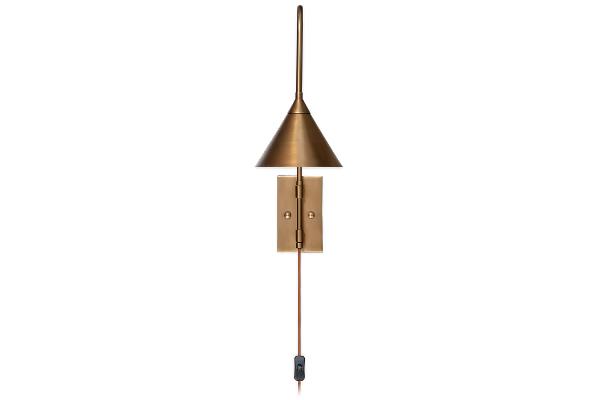 Nkuku - Thottam Swing Arm Wall Lamp - Antique Brass
