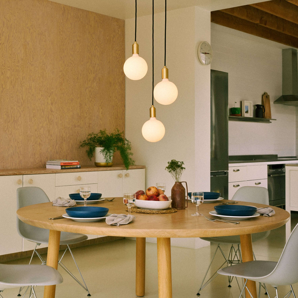 Tala Triple Pendant in Brass + Sphere IV