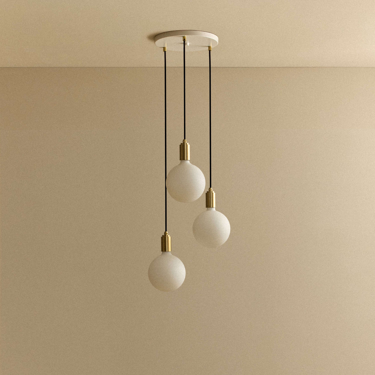Tala Triple Pendant in Brass + Sphere IV