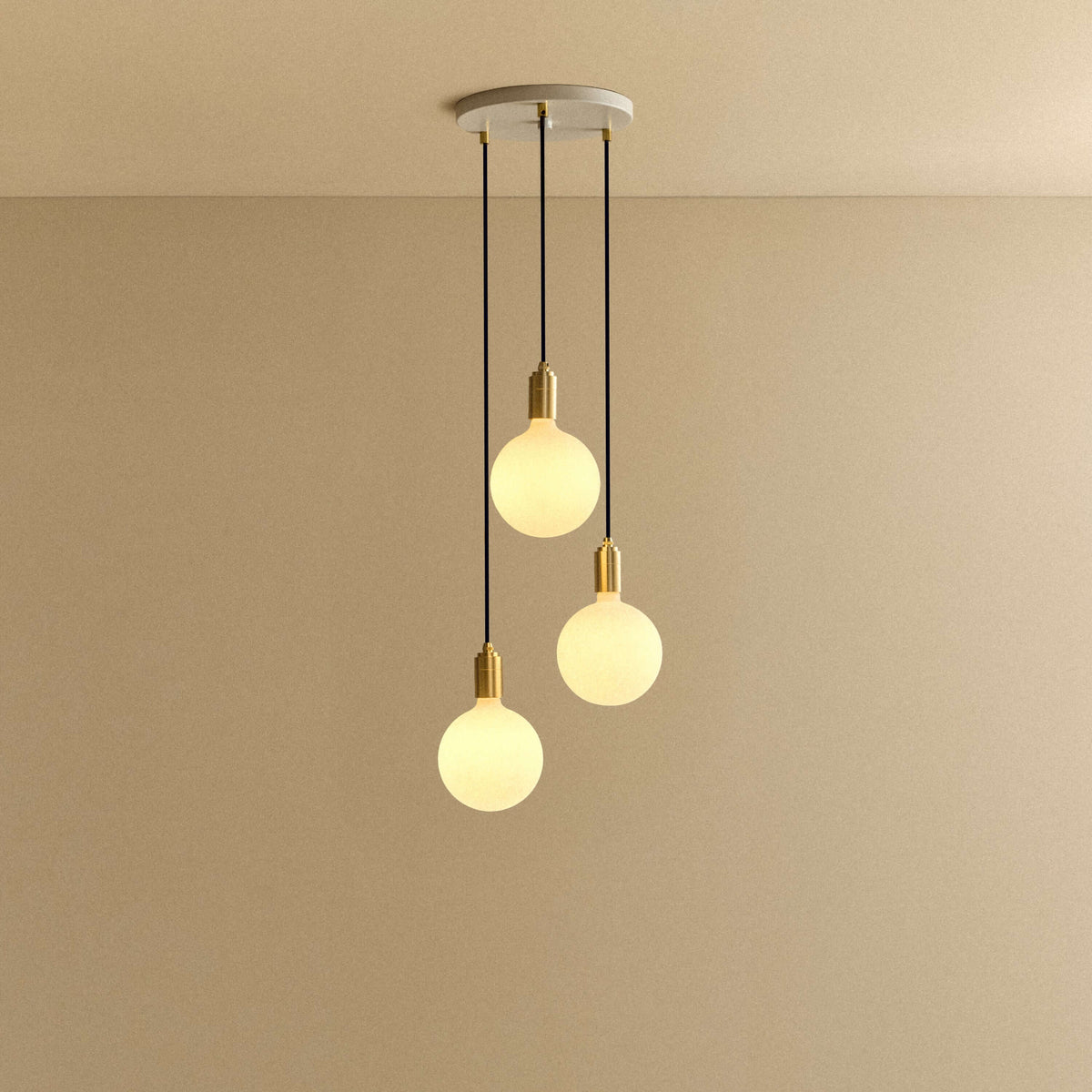 Tala Triple Pendant in Brass + Sphere IV