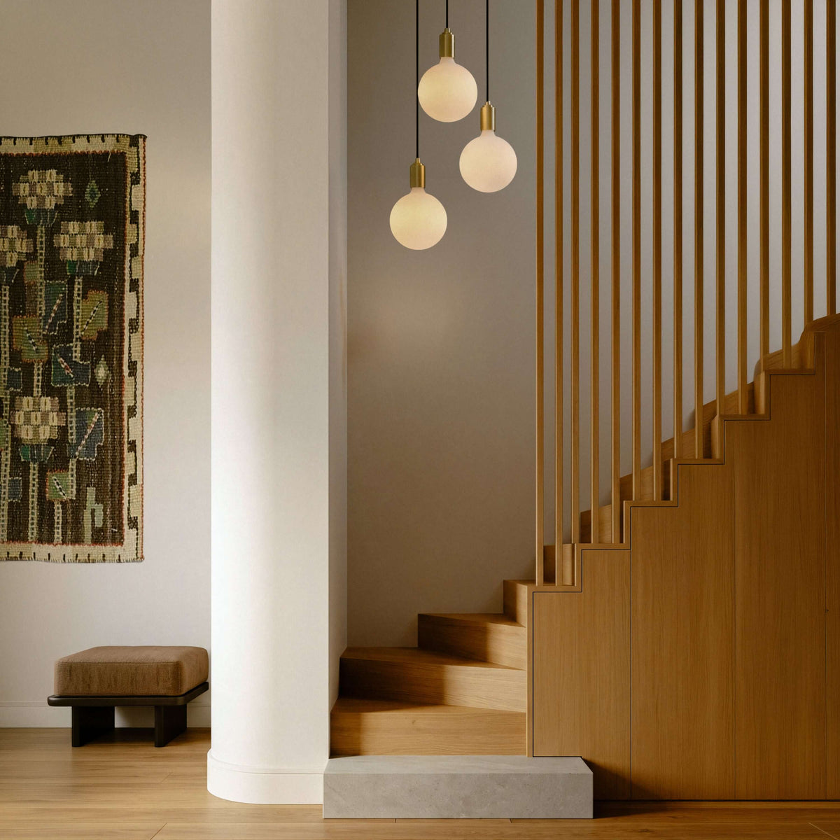 Tala Triple Pendant in Brass + Sphere IV