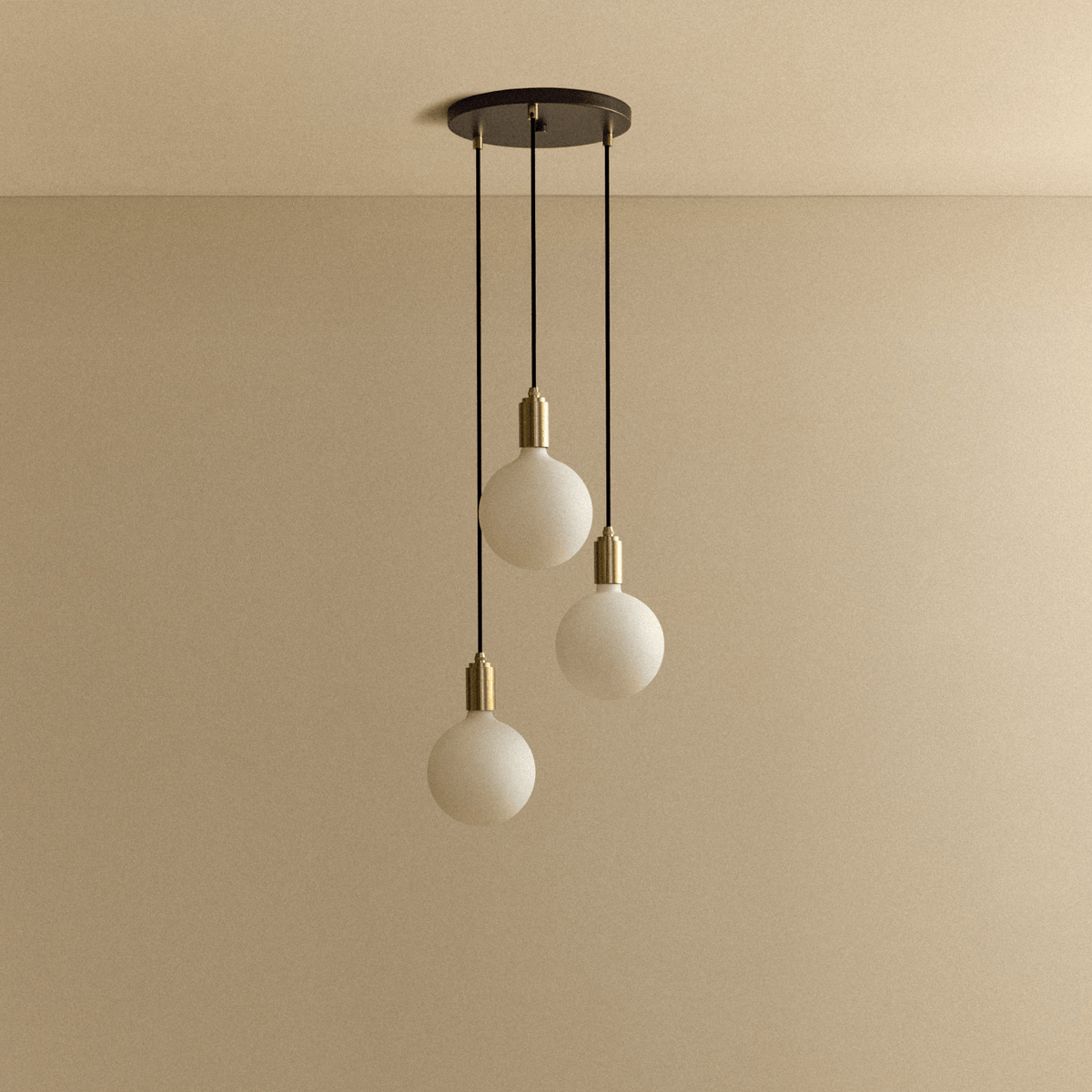 Tala Triple Pendant in Brass + Sphere IV