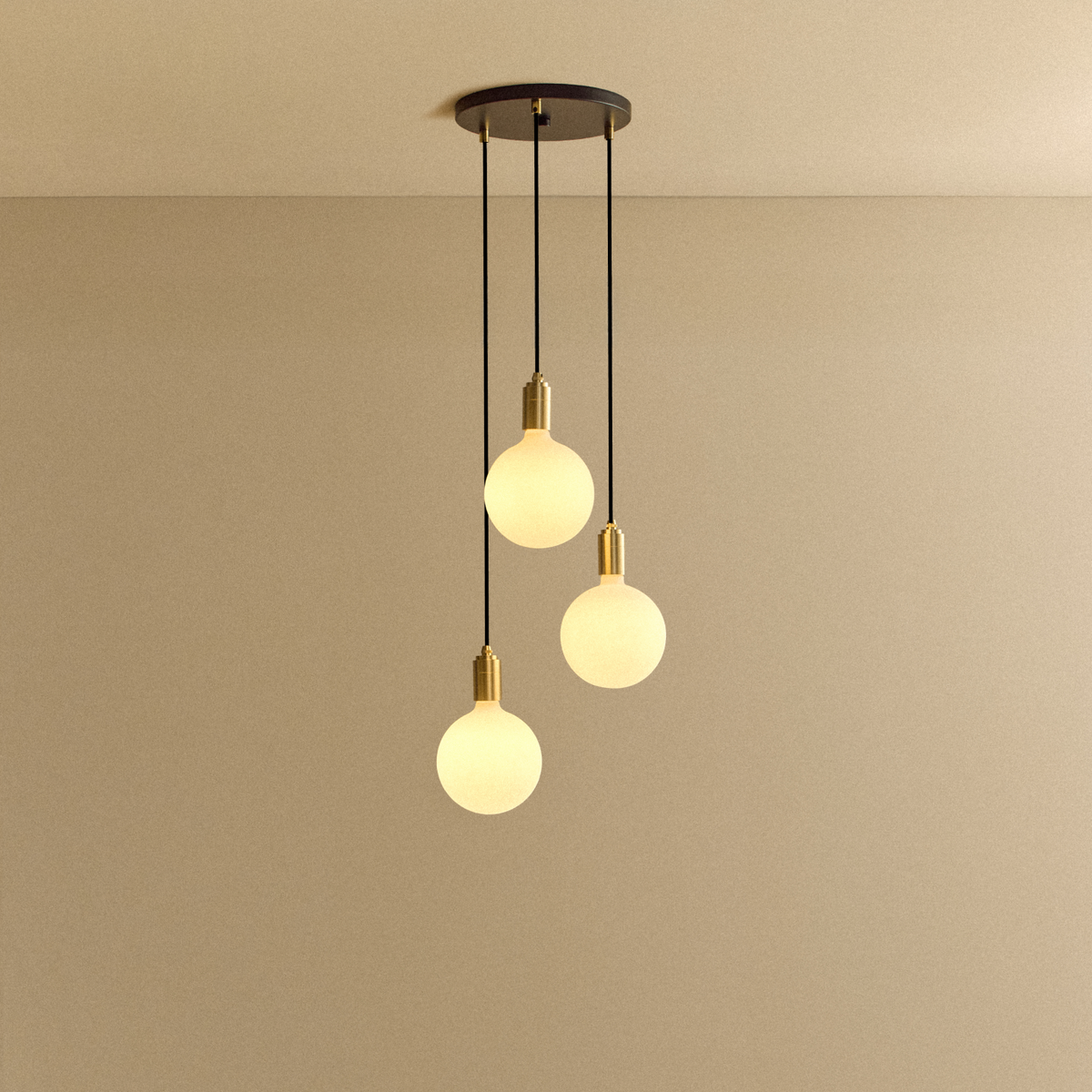Tala Triple Pendant in Brass + Sphere IV