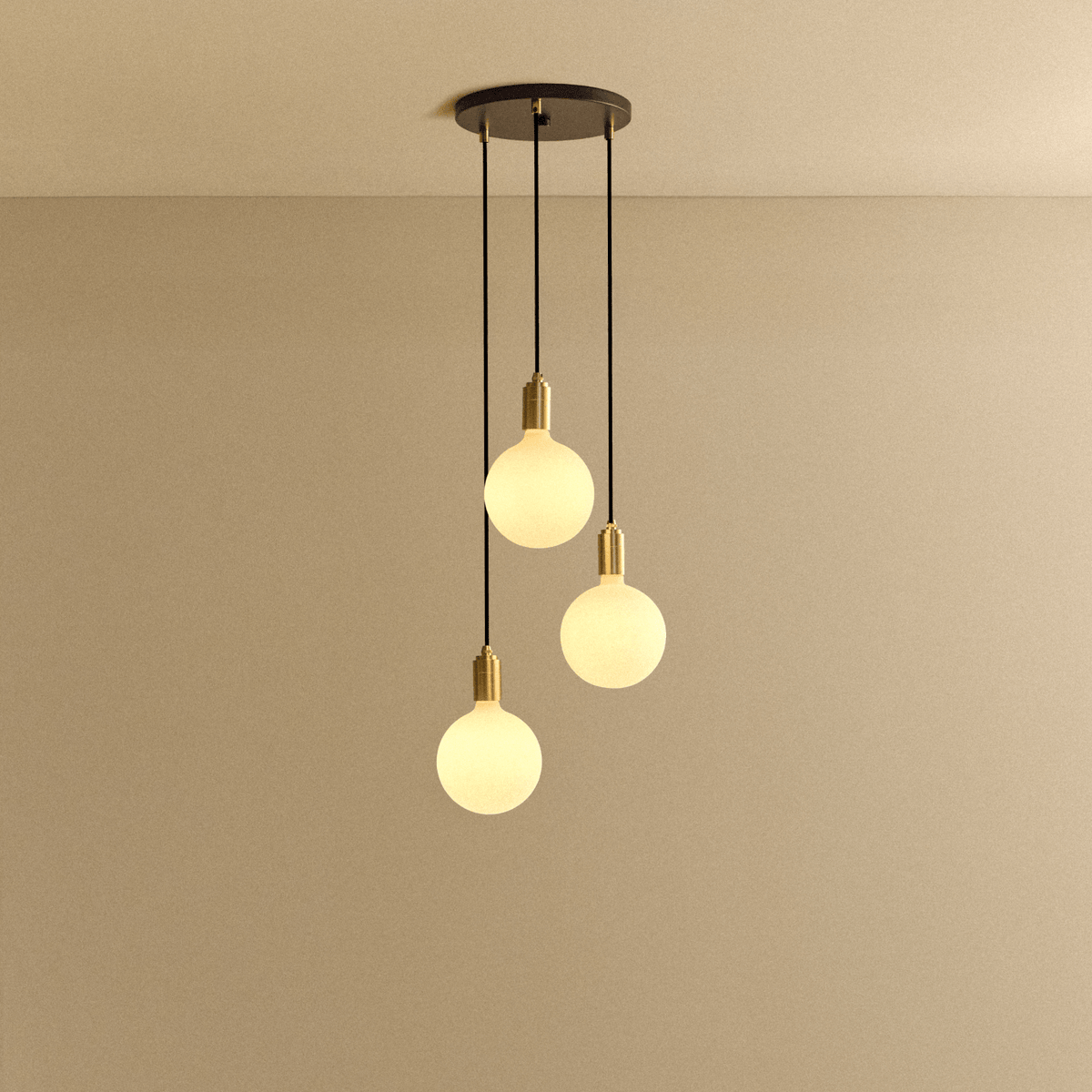 Tala Triple Pendant in Brass + Sphere IV