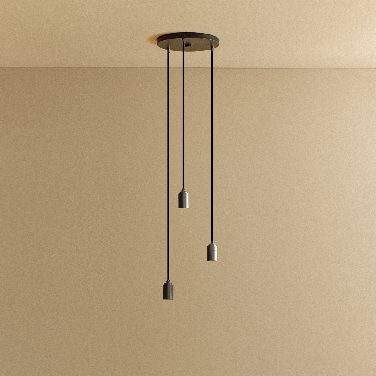 Tala Triple Pendant in Graphite - Black Canopy