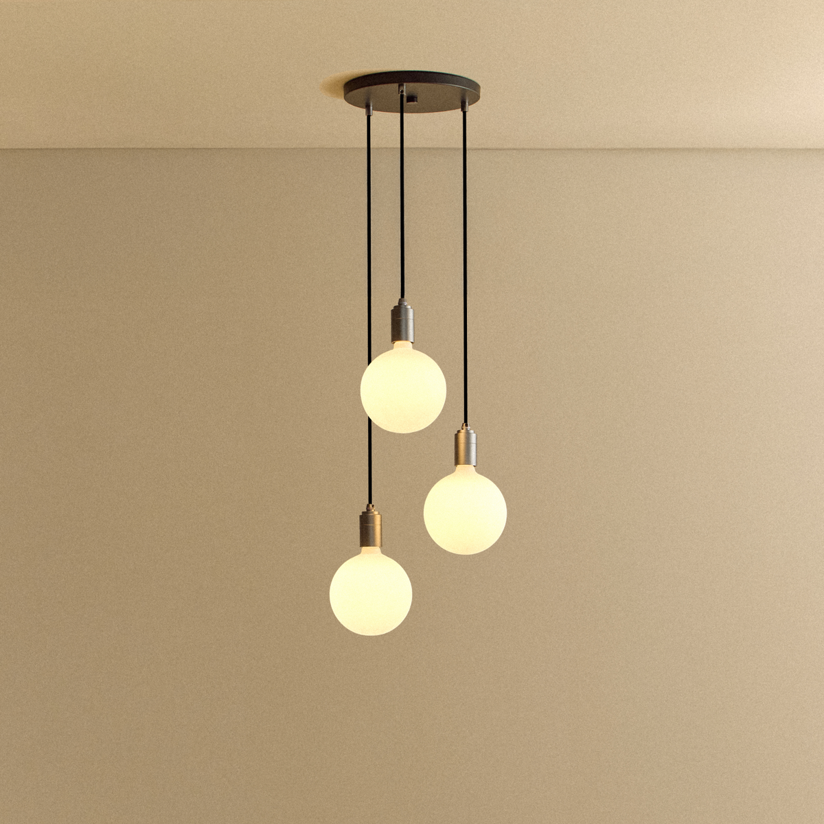 Tala Triple Pendant in Graphite + Sphere IV