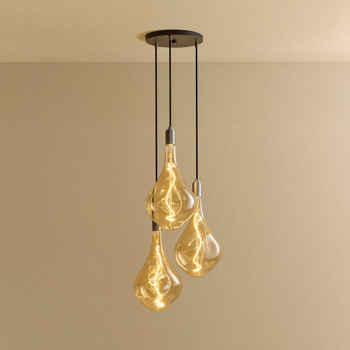 Tala Triple Pendant in Graphite + Voronoi III