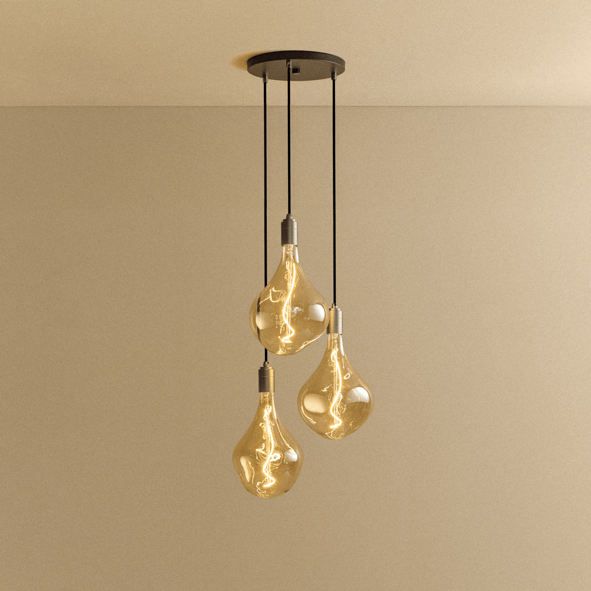 Tala Triple Pendant in Graphite + Voronoi II
