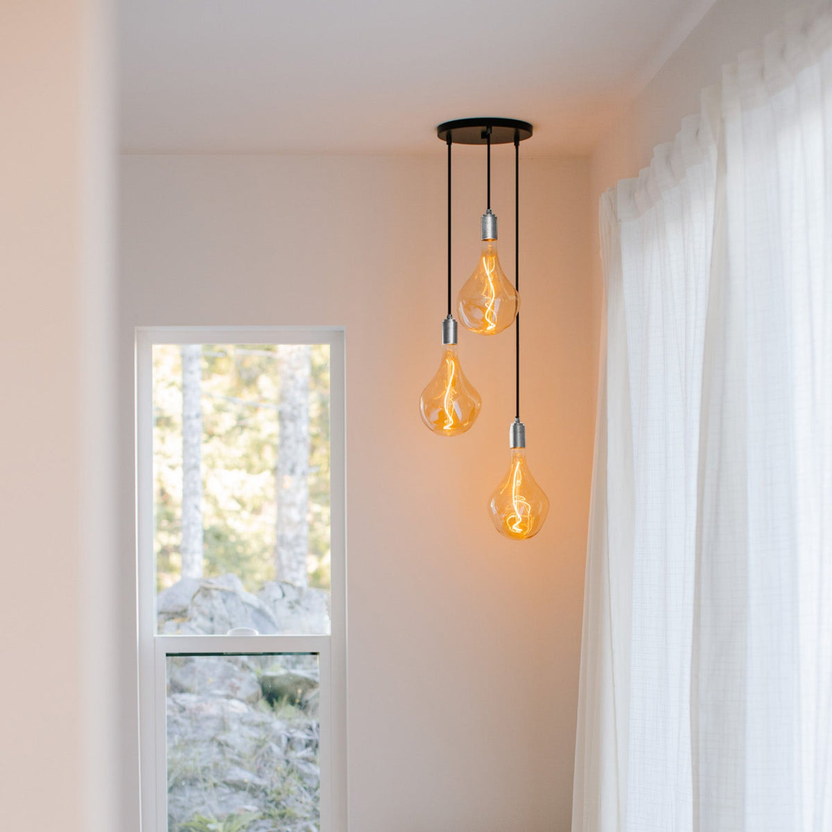 Tala Triple Pendant in Stainless Steel + Voronoi II