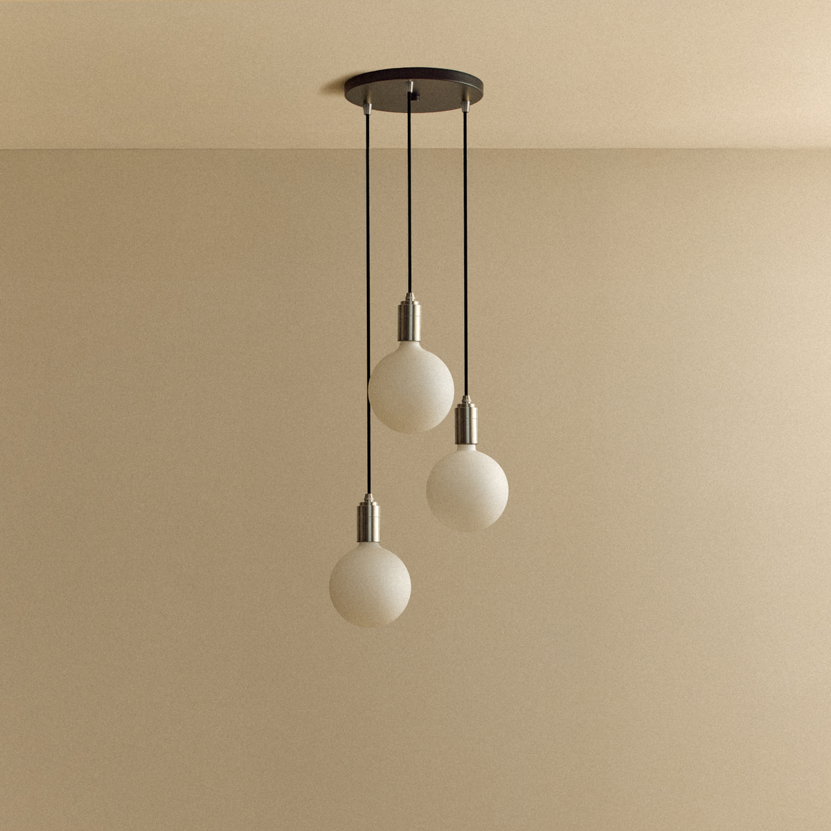 Tala Triple Pendant in Stainless Steel + Sphere IV