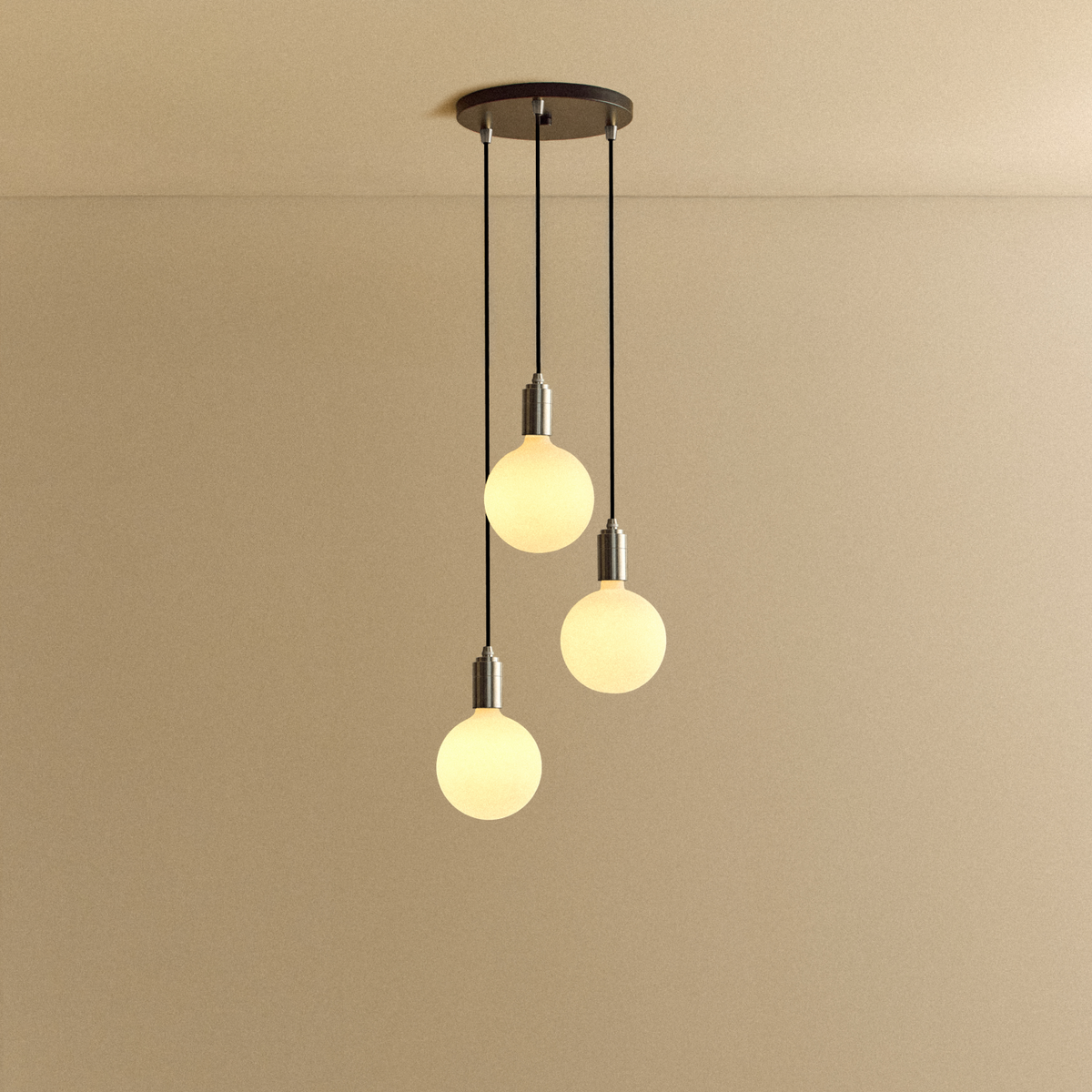 Tala Triple Pendant in Stainless Steel + Sphere IV