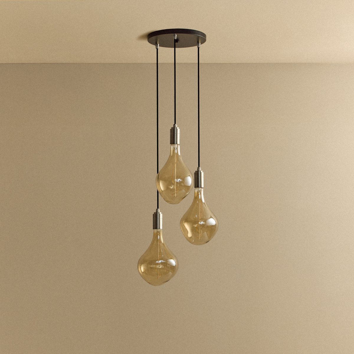 Tala Triple Pendant in Stainless Steel + Voronoi II