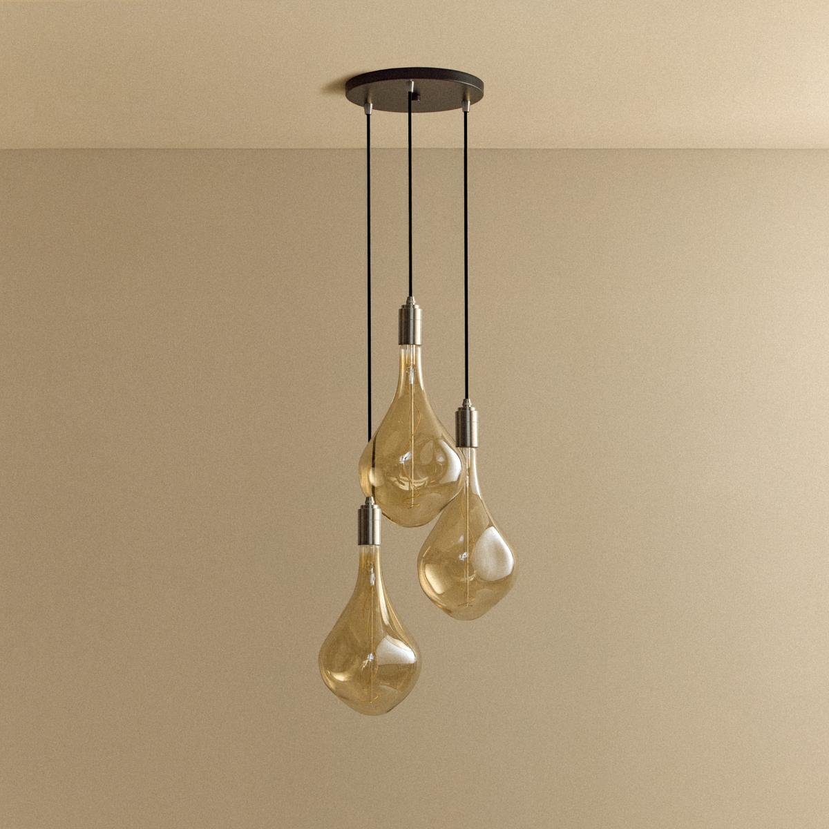 Tala Triple Pendant in Stainless Steel + Voronoi III