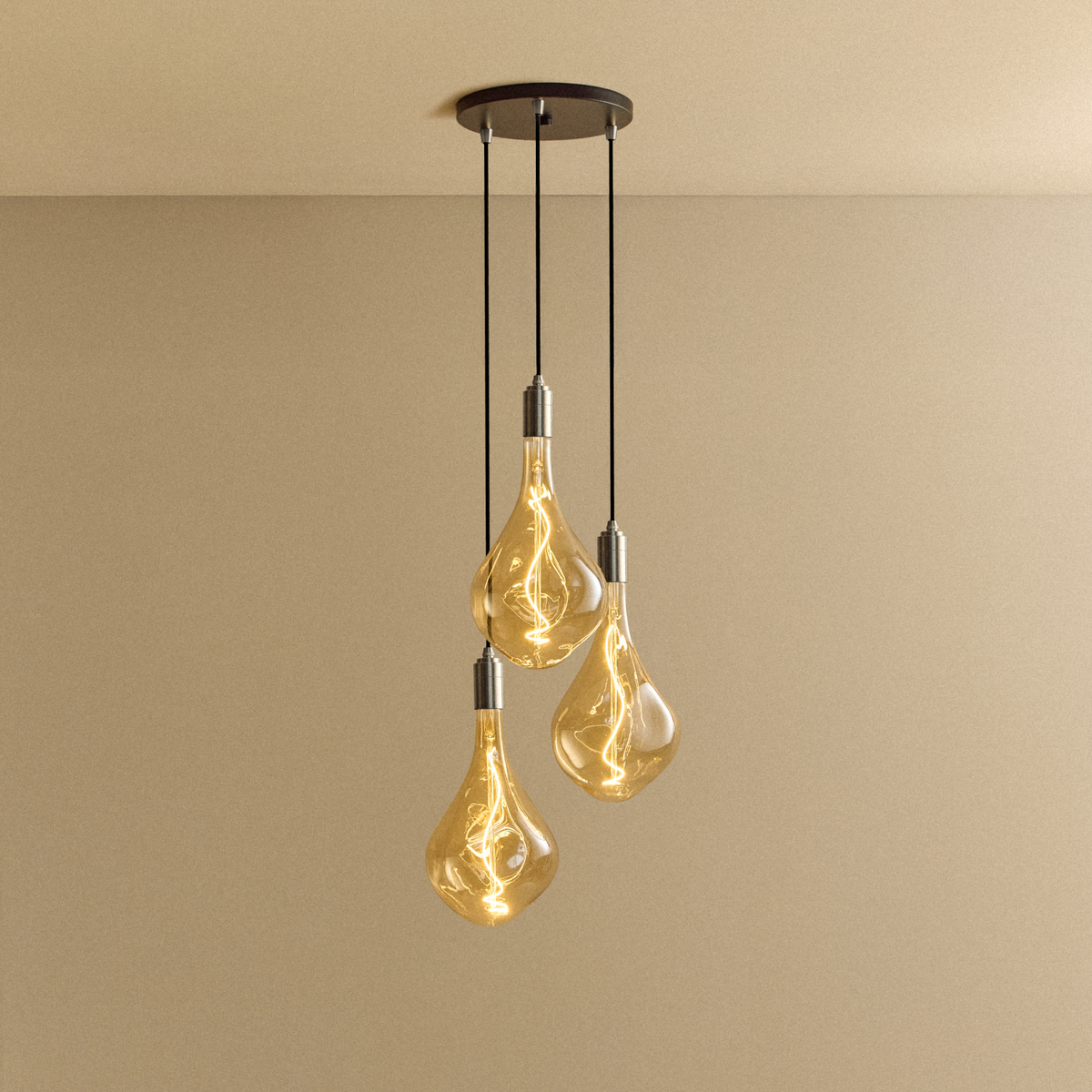 Tala Triple Pendant in Stainless Steel + Voronoi III