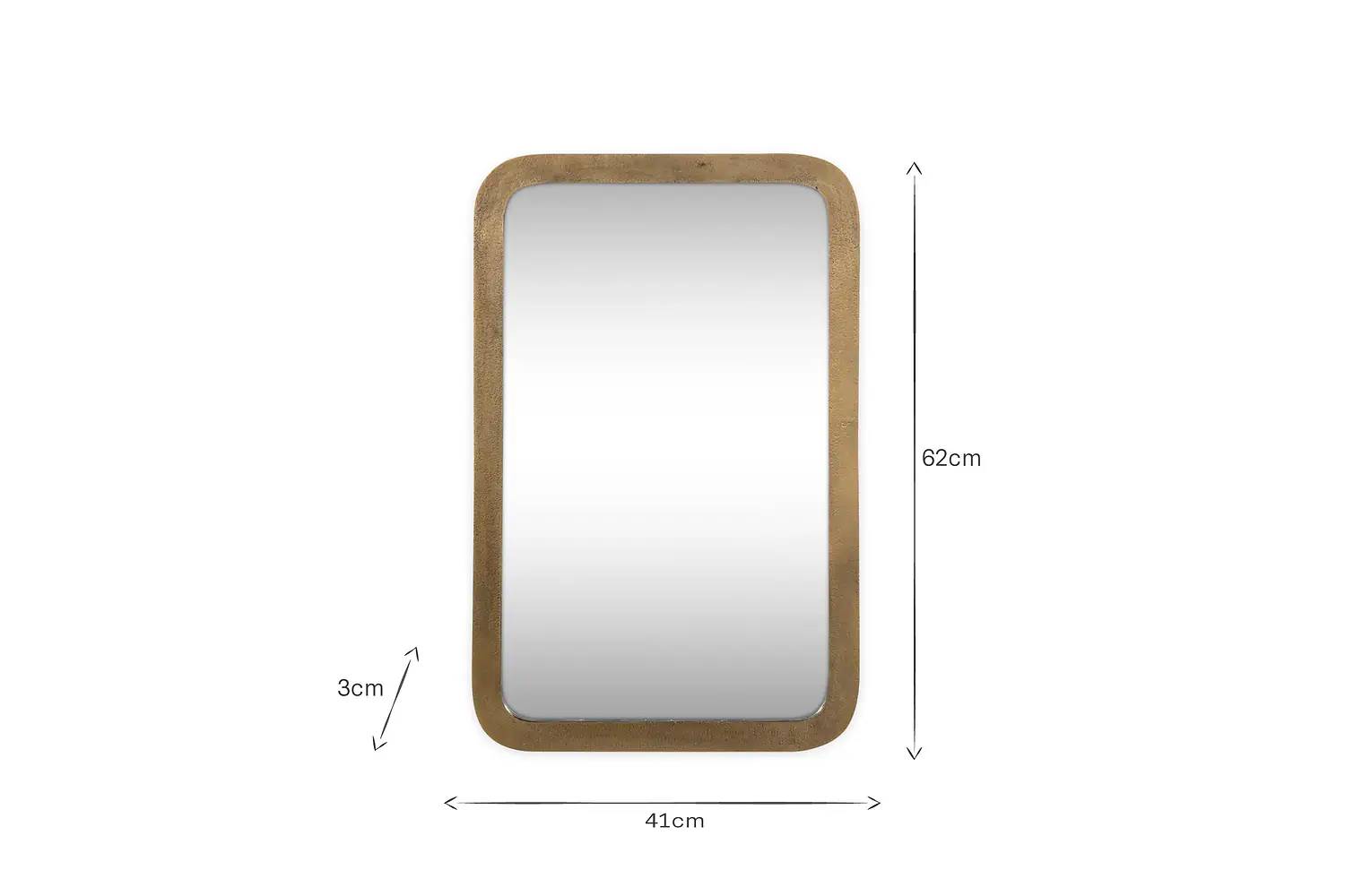 Nkuku - Ungura Rounded Mirror - Antique Brass - Small