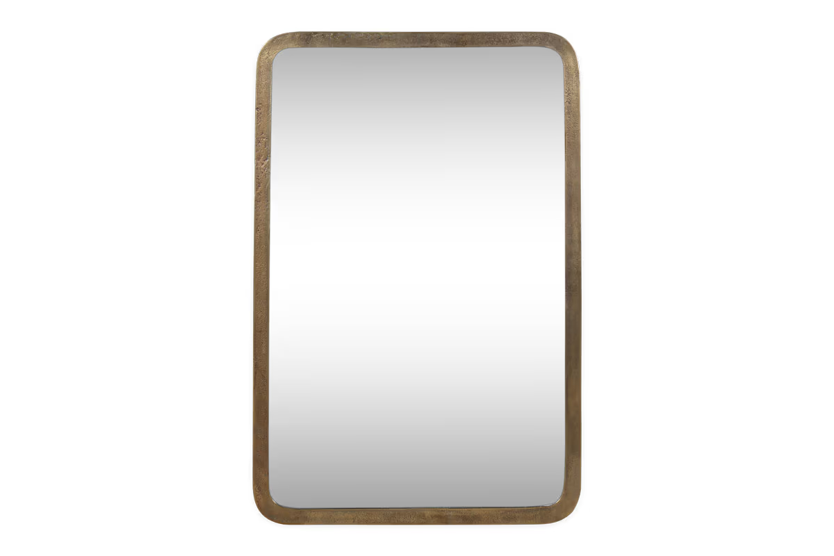 Nkuku - Ungura Rounded Mirror - Antique Brass - Large