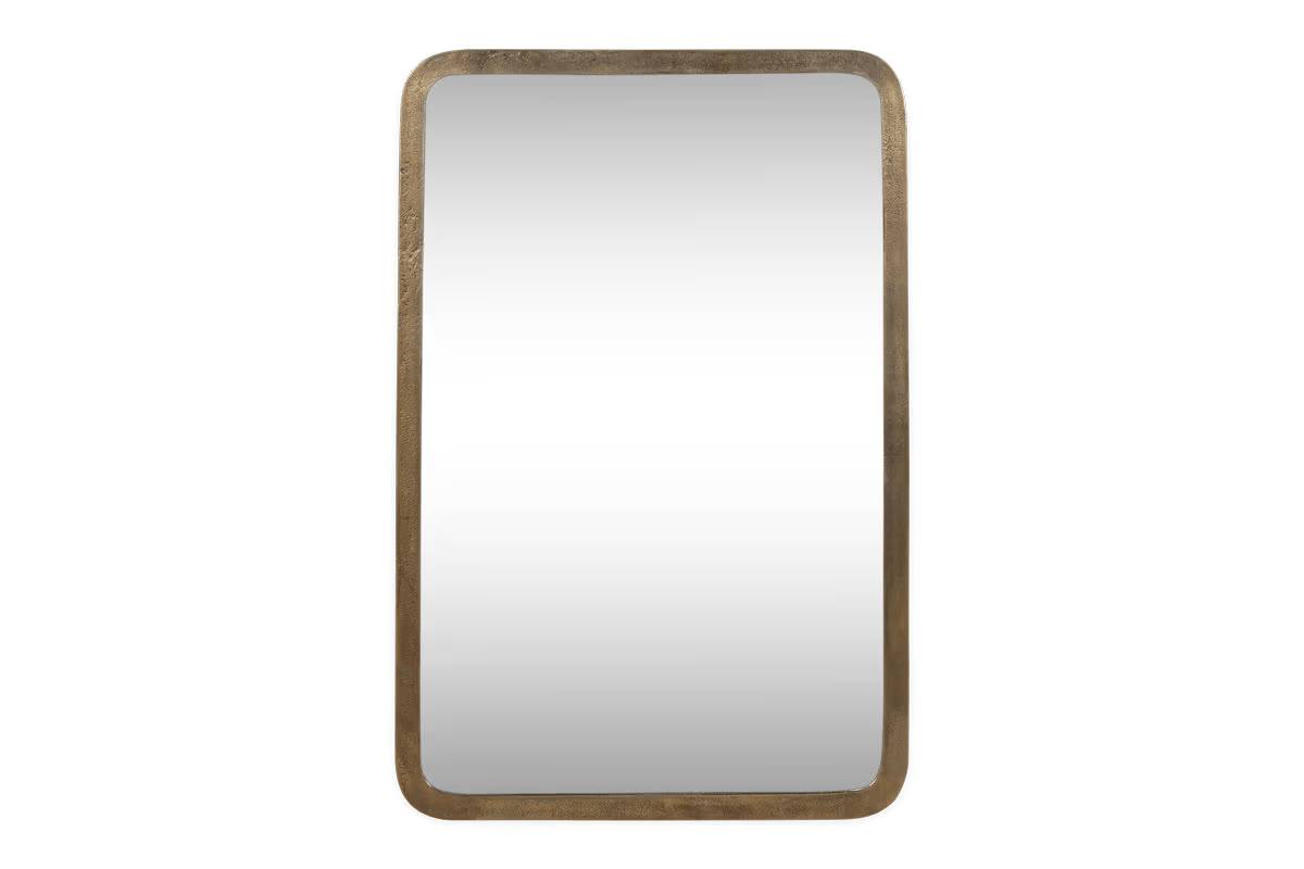 Nkuku - Ungura Rounded Mirror - Antique Brass - Large