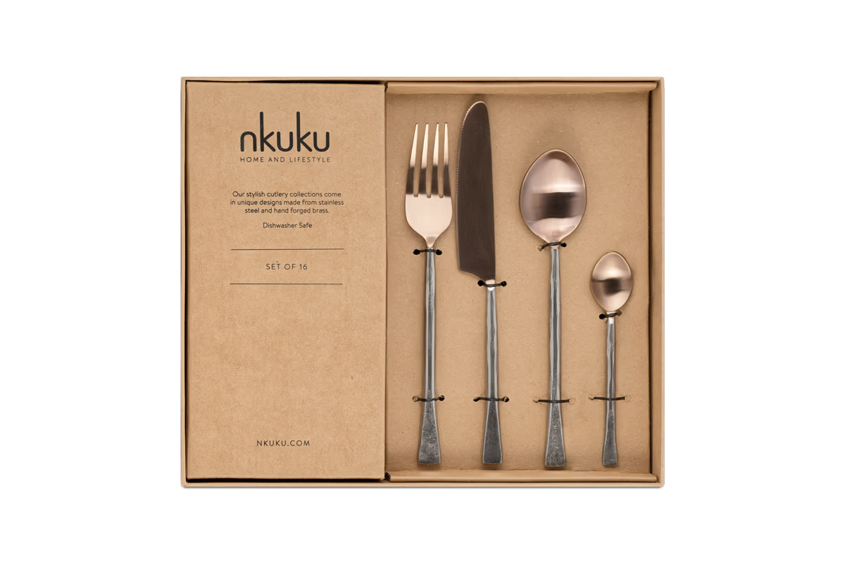 Nkuku - Usa Cutlery Set - Rose Gold (Set of 16)