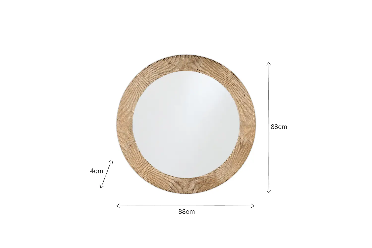 Nkuku - Vivan Grooved Wood Mirror - Natural