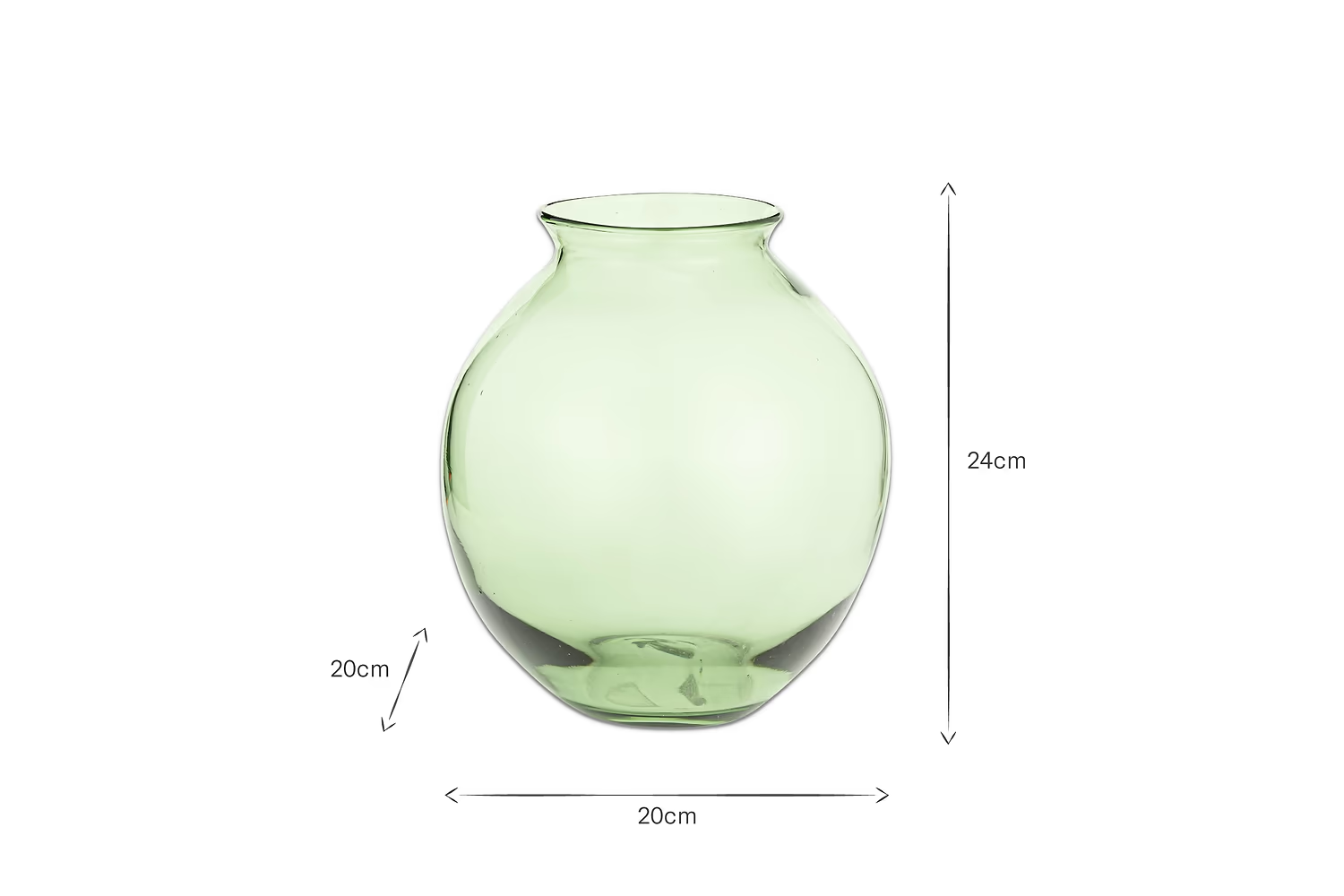 Nkuku - Vanita Glass Vase - Green - Wide