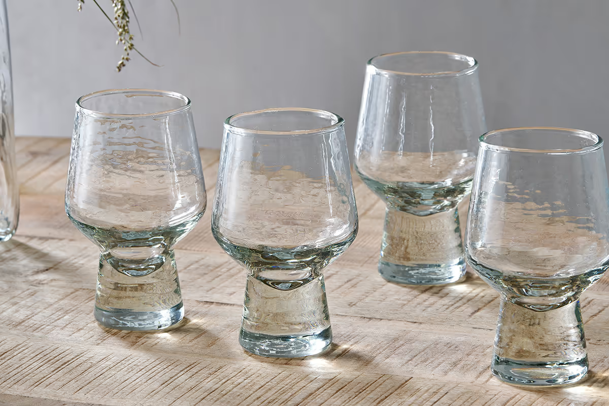 Nkuku - Visla Glass - Light Smoke (Set of 4)