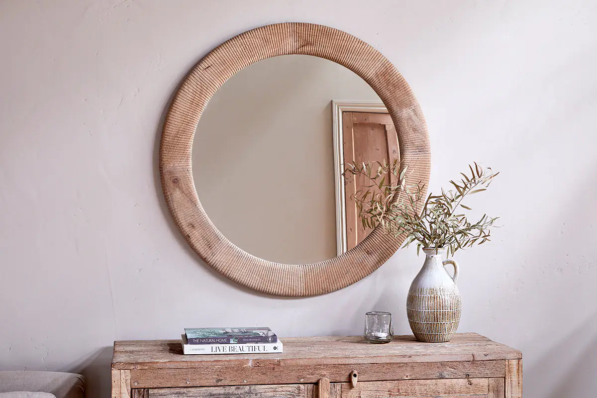 Nkuku - Vivan Grooved Wood Mirror - Natural