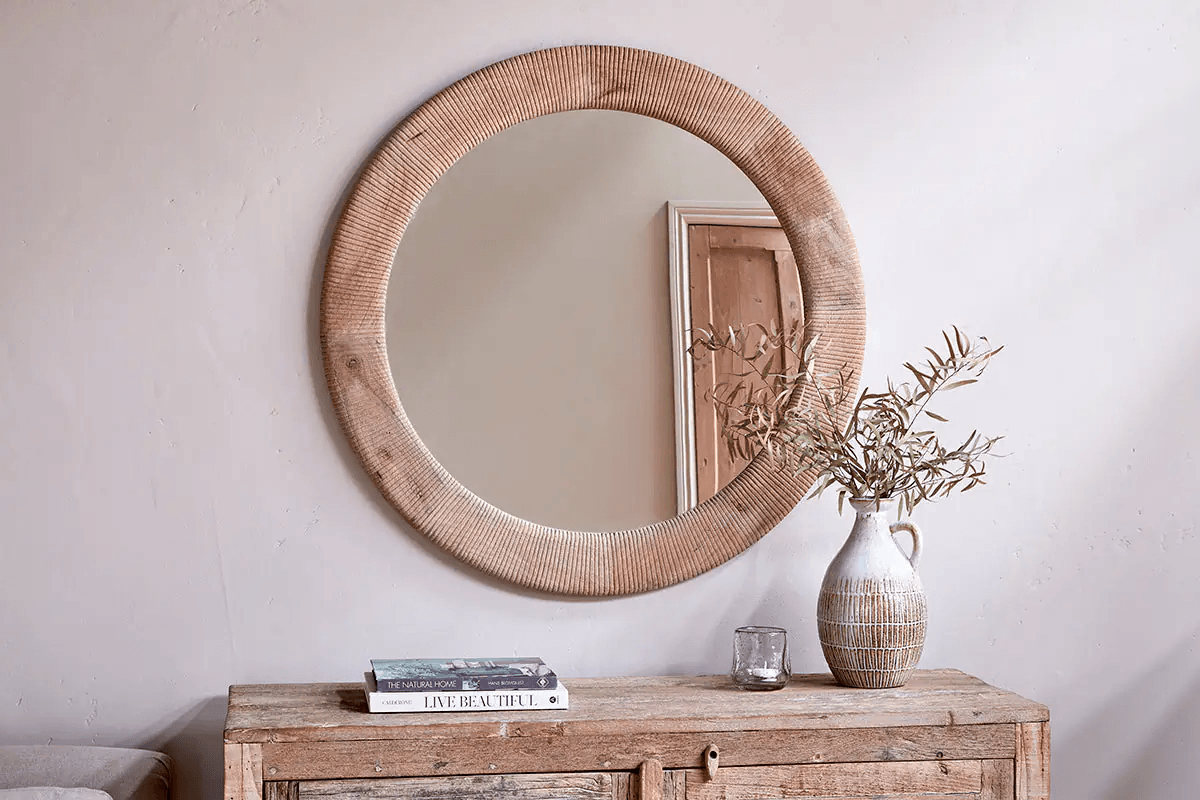 Nkuku - Vivan Grooved Wood Mirror - Natural