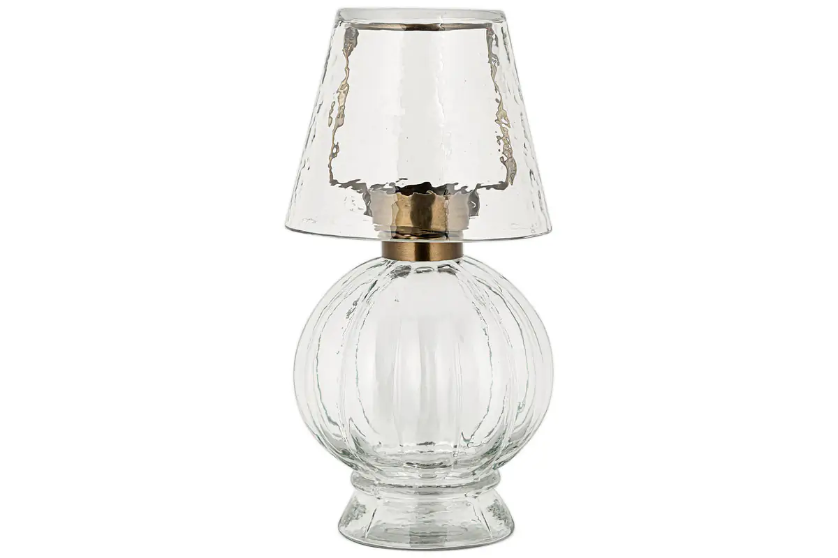Nkuku - Adesola Glass Tealight Holder Lamp - Clear