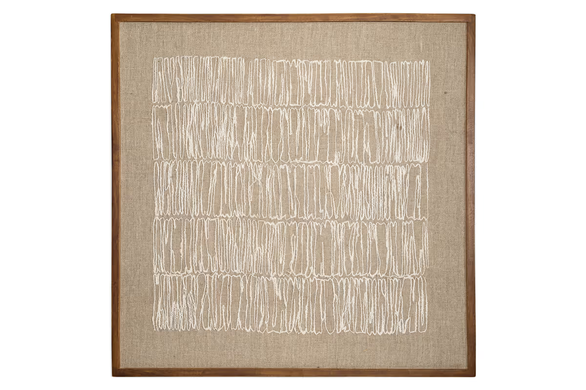 Nkuku - Birala Hand Stitched Wall Art - Natural
