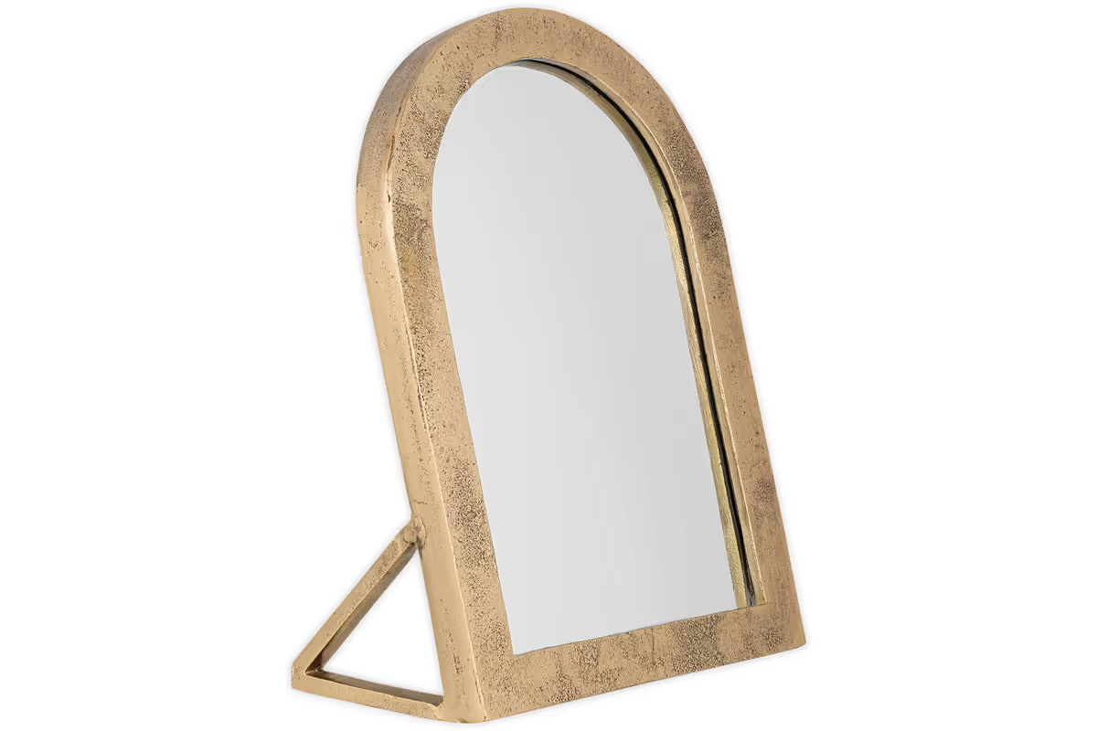 Nkuku - Cayce Cast Aluminum Vanity Mirror - Antique Brass