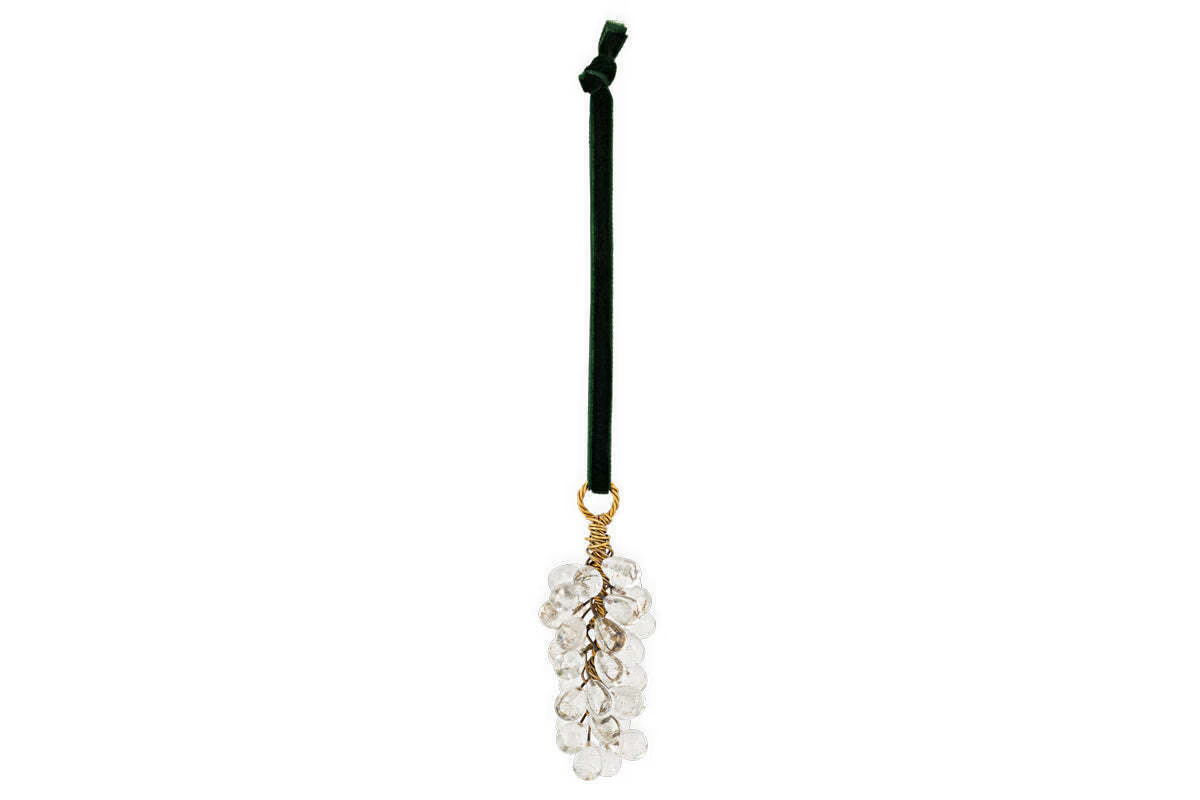 Nkuku - Danvi Glass Drop Baubles - Brass & Clear (Set of 3)