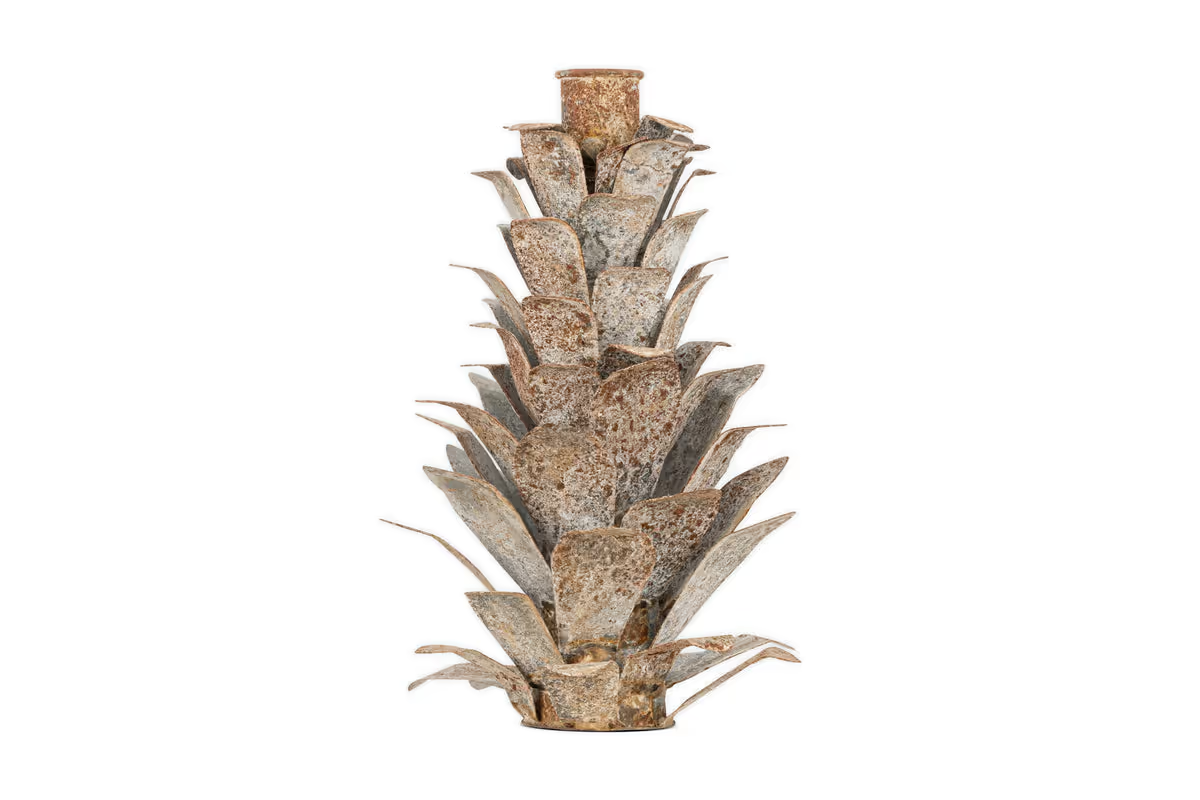 Nkuku - Elagalu Pine Cone Candle Holder - Zinc
