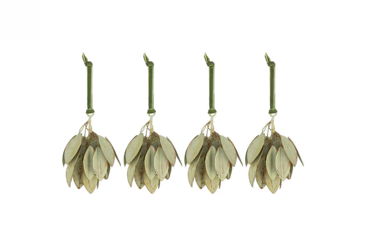 Nkuku - Geeti Baubles - Soft Green (Set of 4)