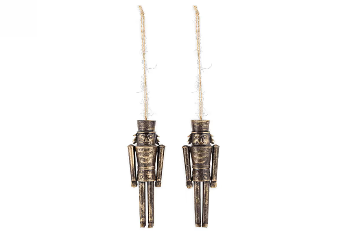 Nkuku - Imay Nutcracker Baubles - Antique Brass (Set of 2)