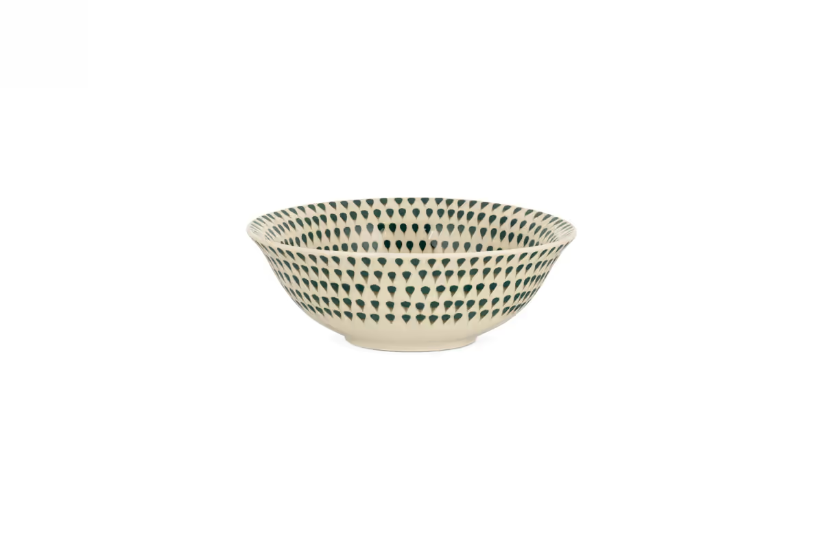 Nkuku - Juniper Drop Cereal Bowl - Cream & Juniper