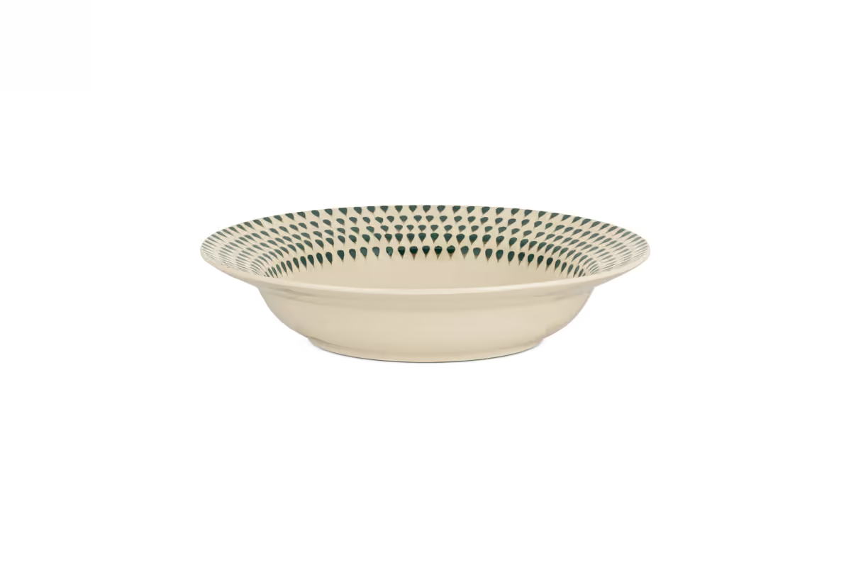 Nkuku - Juniper Drop Pasta Bowl - Cream & Juniper