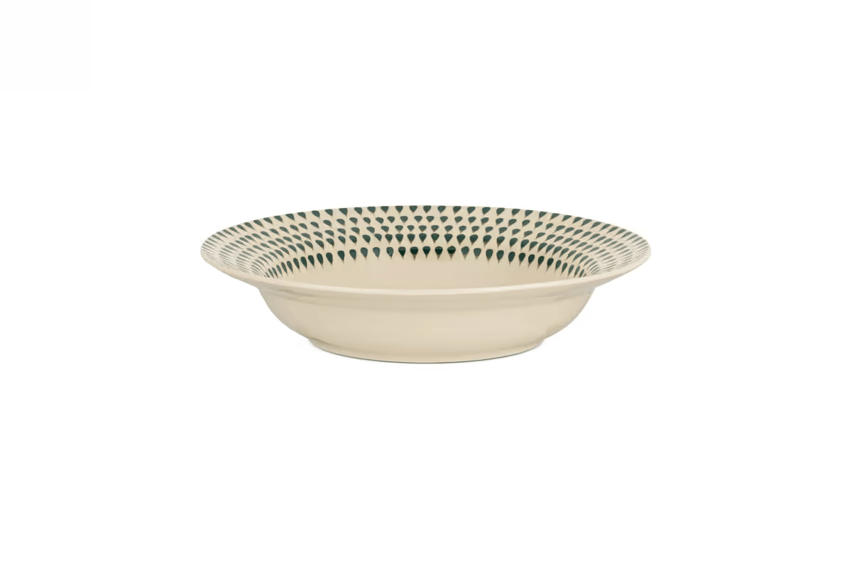 Nkuku - Juniper Drop Pasta Bowl - Cream & Juniper