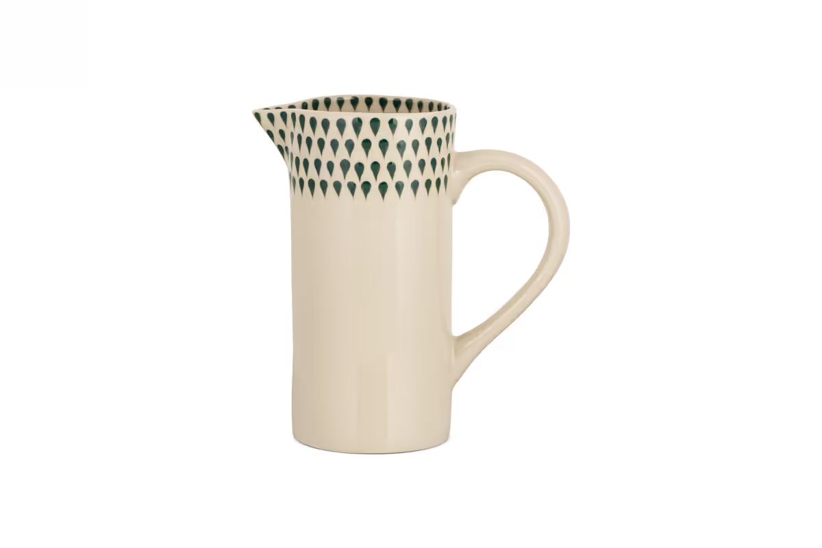 Nkuku - Juniper Drop Jug - Cream & Juniper - Small