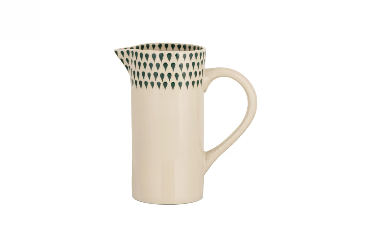 Nkuku - Juniper Drop Jug - Cream & Juniper - Small