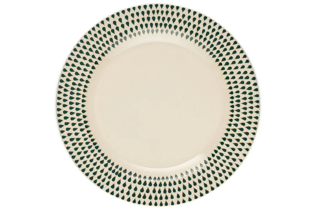 Nkuku - Juniper Drop Dinner Plate - Cream & Juniper