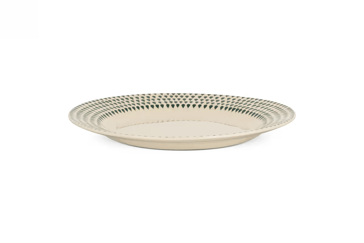 Nkuku - Juniper Drop Dinner Plate - Cream & Juniper